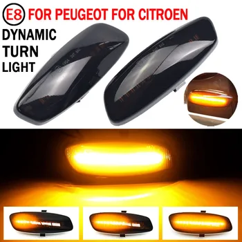 2pcs LED Avto Dinamično Vključite Opozorilne Luči Strani Marker Lučka Blinker Amber Za Citroen C4 Picasso C3 C5 DS4 Peugeot 308 207 3008 5008