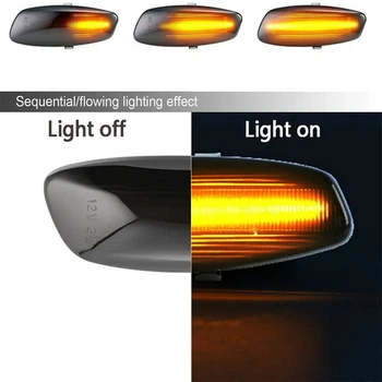 2pcs LED Avto Dinamično Vključite Opozorilne Luči Strani Marker Lučka Blinker Amber Za Citroen C4 Picasso C3 C5 DS4 Peugeot 308 207 3008 5008