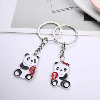 2pcs nekaj ustvarjalne keychain risanka srčkan panda ljubezen zaklepanje keychain poroka za weman darilo
