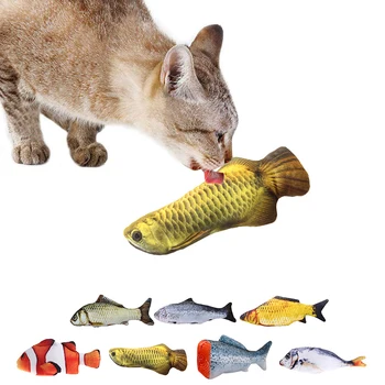 2pcs Pet Mehki Pliš Creative 3D Krap Ribe Obliko Mačka Igrače Darila Catnip Ribe Polnjene Simulacije Ribe Igra Igrače Za Hišne Mačke