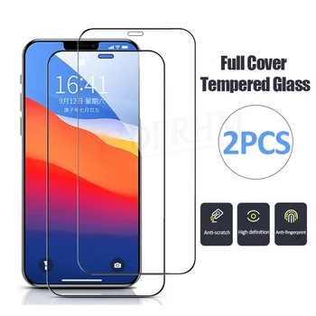 2PCS Polno Kritje Zaščitno Steklo Za iPhone 11 7 8 6 6s Plus SE 2020 Zaščitnik Zaslon Za iPhone X XR XS 11 12 Pro Max Stekla