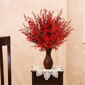 2Pcs Umetno Cvetje Vivid Natural Očarljivo 5 Vilice Plastičnih Sivke Ponaredek Cvet za Poročno dekoracijo doma pribor