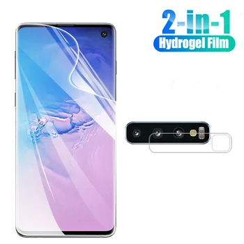 2v1 Celoten zaliv screen protector For Samsung Galaxy S10 Plus S10E Hydrogel Film ni stekla za Galaxy S10 + s10 e objektiv kamere