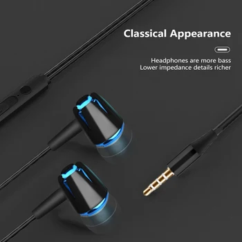 3,5 mm in-Ear Slušalke Slušalke Z Mikrofonom Nastavljiv nosilec Različico za Nadgradnjo Subwoofer Gaming Slušalke Čepkov Žične Slušalke