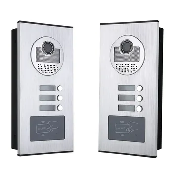 3 Enote Apartma Interkom Sistem Video Interkom Video Vrata Telefon 7 Palčni Zaslon z RFID keyfobs za 3 Gospodinjstvo