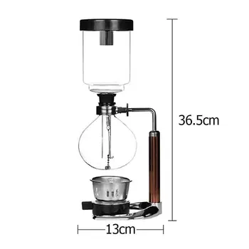 3 Skodelice Priročnik Syphon aparat za Kavo Lonec Strani Stekleni Vakuumski aparat za Kavo Brewer Toplotno odporni Vzmet Kavo, Pralni Filter