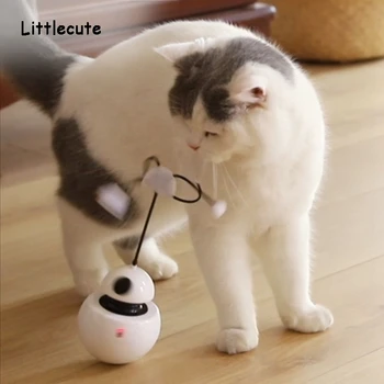 3 V 1, Avtomatski Interaktivni Mačka Igrače Multi-Funkcijo Električni Rotacijski Žogo Mešalniku Z Chase Svetlobe Igra Za Mačke