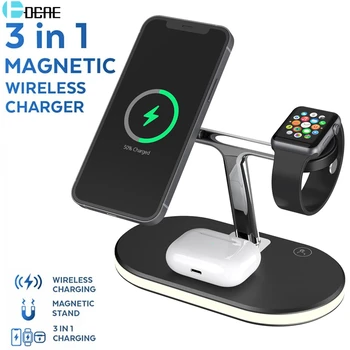 3 v 1 Magnetni Brezžični Polnilnik 20W Hitro polnilno Postajo za Magsafe iPhone 12 Pro Max Polnilniki za Apple Watch 6 Airpods pro