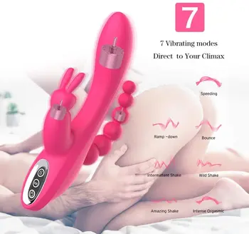 3 v 1 Rabbit Vibrator Analni Vibrator 10 Hitrosti Vaginalne G Spot Stimulacijo Ščegetavčka Analni Butt Plug Masturbator Sex Igrače za Ženske