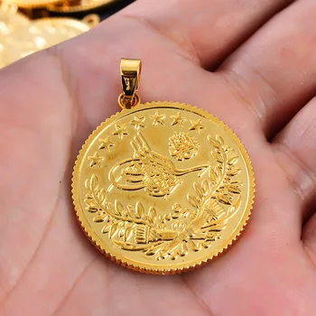 3 Velikost Zlato Barvo Muslimanskih Islamske Allah Bližnjem Vzhodu Turčije Oman Arabski Ogrlico, obesek