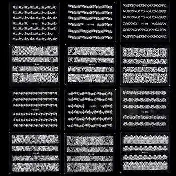 30pcs/50pcs 3D Nail Nalepko, Nastavite Črno Belo Pisane Mešane DIY Vodni žig Nail Art Prenos Decals UV Gel za Nohte, Dekoracije