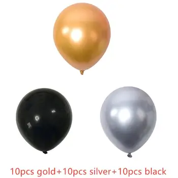 30pcs10 Palčni Mešani Latex Balon Romantično Poroko Dekoracijo Rojstni Dekor Latex Balon Gold Black Napihljivi Balon