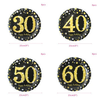 30Years Obletnico Posode za Enkratno uporabo za Odrasle 30/40/50/60. letom starosti, Rojstni dan dobave Happy Birthday Party Odlikovanja
