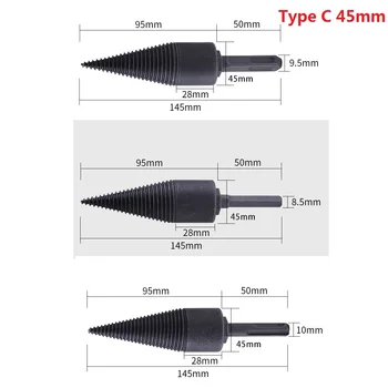 32mm/42mm/45mm 1PCS Lesa Cone Povrtalo hitroreznega Jekla Drva Delitev Drill Bit Trd Les Cone Splitter Malo svedri