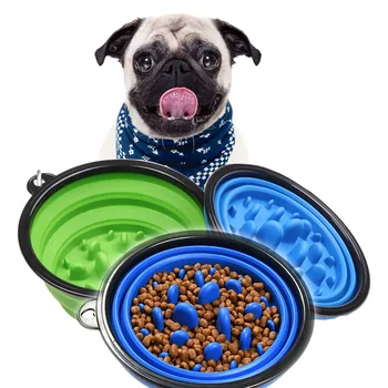 350/1000 ML Silikonski Pet Sklede Slow Food Pes Skledo Zložljiva Hišnih Mačk Pes Prenosni Hrana, Voda, Hranjenje Potovanja na Prostem Skledo, Pes Skledo
