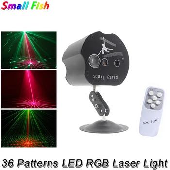 36 Vzorcev LED RGB Laser Projektor 3LEDs Fazi Strobe Učinek Osvetlitev DJ Disco Party Kažejo Luč Za Klub KTV Poroka Banket Bar