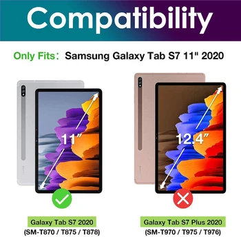 360-Stopinjski Vrtečih Flip Smart Oporo Stojalo Pu Usnje Tablični Primeru Pokrovček Za Samsung Galaxy Tab S7 2020 11 Inch SM-T870/T875