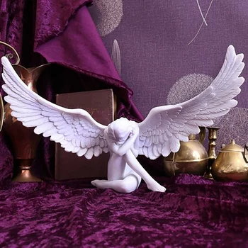 3D Angel Kiparstvo Namizje Smolo Angel Girl Kip Okraski Angeli Kleči v Molitvi Umetnine za Dom Vrt Dekoracijo