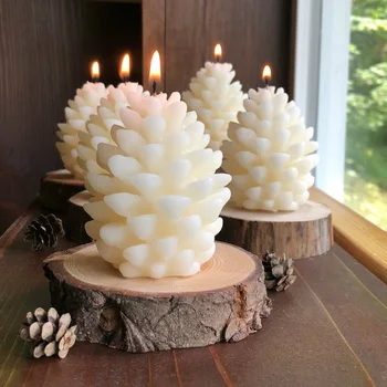 3D Božični Bor Cone Silikonski Sveča, Plesni, čebelji vosek Pinecone Sveče Izdelava Kalupa DIY Ročno Aromaterapija Sveče
