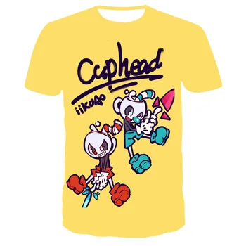 3D Cuphead Mugman Otroci T-Shirt Tiskanje Dekleta Smešno Obleke, Fantje, Otroci Vrhovi Otroci Oblačila Baby Tshirts Modnih Oblačil T-shirt