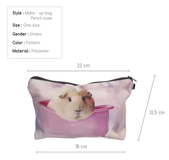 3d Digital Printing Bathtub Hamster Cosmetic Bag Storage Washed Bag