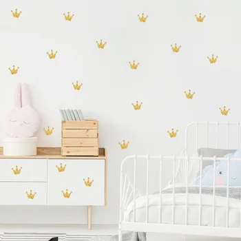 3D Krono Stenske Nalepke Za Otroke Domov Dekoracijo Lepilo Otroška Soba Wall Art Nalepko Srčkan Otrok Ozadje