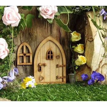 3d Lesene Pravljice Vrt Vrata Ročno Izdelani Diy Vrata Dekoracijo Miniaturni Pravljice Vrt Znaki Lutka Hiša Vrata Obrti HouseDoor#p30
