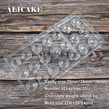 3D Polikarbonata Čokolada Plesni Diamantno Obliko Pladenj Obrazec za Sladkarije, Čokolada Plesni Plastičnih Peko Plesni Pecivo Bakeware Orodja