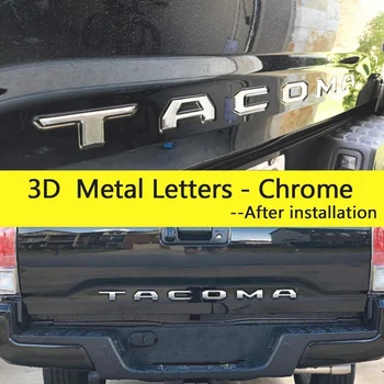 3D Postavljeno vrata prtljažnika Vstavite Črke Simbol za Toyota Tacoma 2016-2019 Emblem Vložki (Chrome)