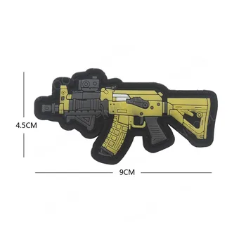 3D PVC Pištolo Obliko Vojaške Obliž Hook Zapiralo, ki ga Obliž Boj proti Gume Značke Za Oblačila Vreča za Nahrbtnik Jopiči Padec Ladijskega prometa
