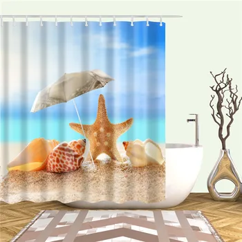 3d tuš zavese, Morje, Plaža Lupini Natisne nepremočljiva kopel zaslon v kopalnici doma dekoracijo visoke kakovosti cortinas par bano