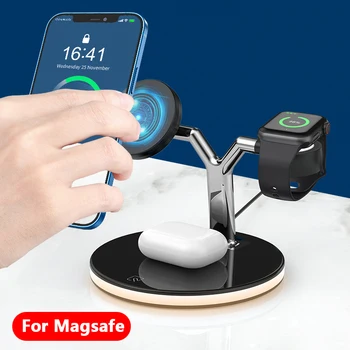3in1 Magnetni Brezžično polnjenje postajo Za Magsafe iPhone 12 12Pro 12ProMax 12Mini 15W Hiter Polnilec Za Apple Watch Airpods Pro