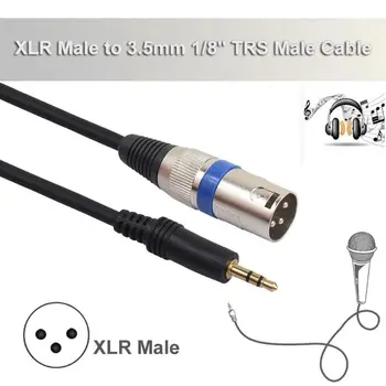 3m/9.84 ft 3.5 mm Stereo Moški Vtič 3 Pin XLR Moški Mic Avdio Kabel