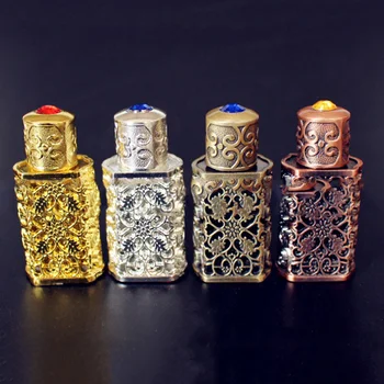 3ML Retro Kovinski Stekleničke Parfuma Arabskem Slogu Eterično Olje Steklenice, Posodo Royal Steklenici svate, Dekoracijo Darilo