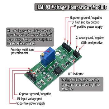 3Pcs LM393 3.5-24V Napetost Primerjavo Modul z LED Indikator Visoke Ravni Izhod Analogni Komparator Nadzor