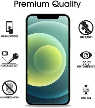 3pcs Zaščitno Steklo za Iphone 11 12 Pro Xs Max Mini Zaslon Patron Kaliti Iphone 6 7 8 Plus X Xr Stekla Film Pokrov
