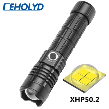 4 Core XHP50.2 Led Močan Zoomable Taktično Svetilko Svetilka za Kampiranje, Pohodništvo Svetlobe USB Polnilne Aluminij Zlitine Luč