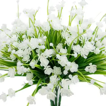 4 kos Umetno Cvetje Ponaredek Zunanji Specializiranimi za umetno Rastline Zelenja Bele Narcise Grmičevje Plastičnih Grmovje Zaprtih prostorih