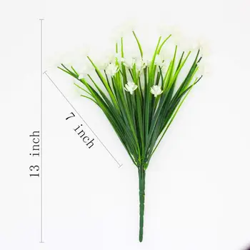 4 kos Umetno Cvetje Ponaredek Zunanji Specializiranimi za umetno Rastline Zelenja Bele Narcise Grmičevje Plastičnih Grmovje Zaprtih prostorih