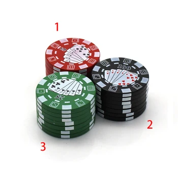4 Plasti 40 mm Chip Poker v Slogu Mini Zel, Zeliščna Tobak Mlinček Plevela Spice Brušenje Crusher Plastičnih Kajenje Cevi Pribor