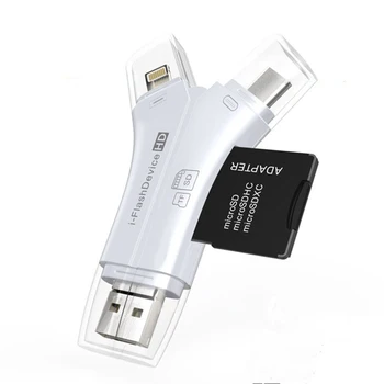 4 v 1 i-ključek USB, Micro SD/TF Pomnilniških Kartic Napajalnik za Telefon Univerzalno JAN88