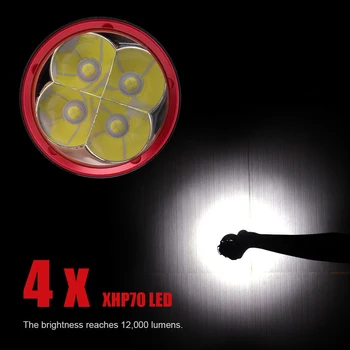 4*XPH70.2 LED Potapljaška Svetilka 15000LM Podvodni 200m Potapljanje, Podvodna Svetilka Svetilka za Pod Vodo Šport