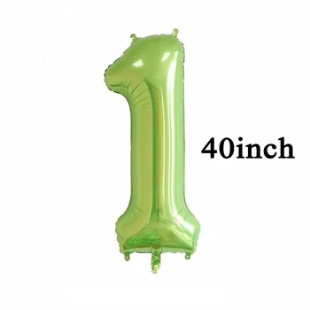 40 cm Zelena Folija število balon 1 2 3 4 5 Število Mestno Helij folijo Trebušaste Baby Tuš Rojstni dan, Poroko Dekor Kroglice