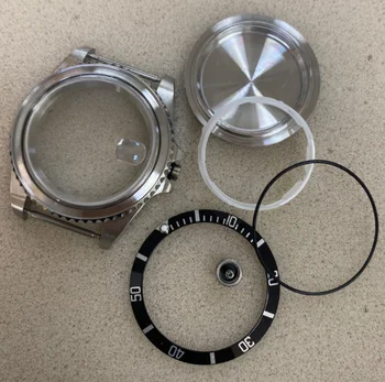 40 mm Jeklo Watch Primeru z Aluminijasto Ploščo za 8215/8200/8205/2813 Gibanje Sapphire Kristalno