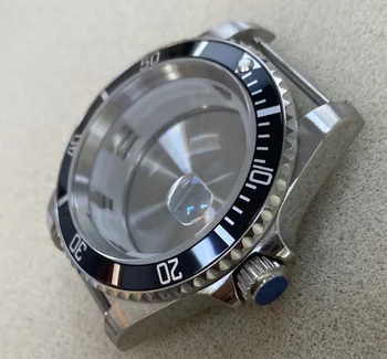 40 mm Jeklo Watch Primeru z Aluminijasto Ploščo za 8215/8200/8205/2813 Gibanje Sapphire Kristalno