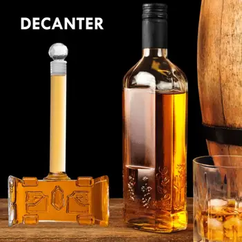 400 ml 3D Kladivo Oblike Rdeče Vinske Steklenice Decanter Kozarec Vina Whisky Rdečega Vina Bokal Ročno Pihano Vodi Brezplačno Kristalno Steklo Vrstici Orodja