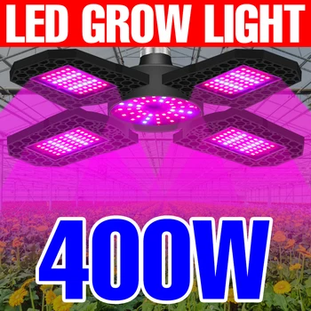 400W LED Grow Light E27 Ffs LED Panel Lučka Za Obrat 220V Celoten Spekter Lampara LED Rast Šotor Hydroponics Žarnica 110V 100 200W