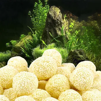 40pcs Bio Ball Akvarij Porozne Keramični Filter Media Neto Vrečko Bioloških Žogo Fish Tank Aquarium prožen Filtri Žogo Čiščenje