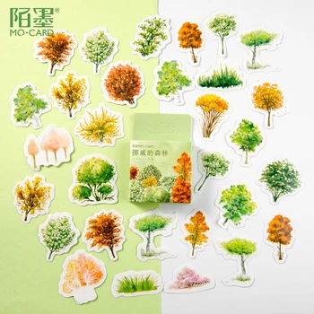 45 kos /Paket Barvitih Gozdnih Dreves Roko Račun Nalepke DIY Dekorativni Pečatne Nalepke