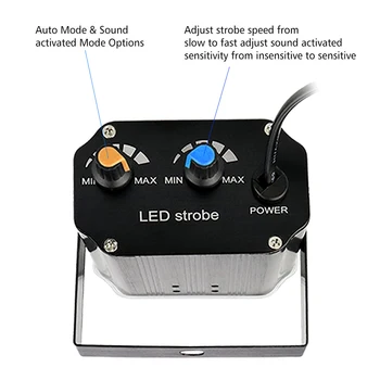 48 LED Mini Utripajoča Luč Disco RGB UV Bele Stroboskopske Luči Zvok Vključen Fazi Luči za DJ Stranke Poroko KTV Stroboscope